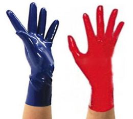 Whole2016 New Arrive Top Fashion Latex Gloves Sexy Lingerie Dress Rubber Wrist Gloves Women Zentai Fetish Short 3774735