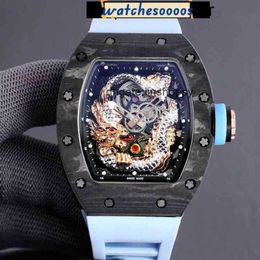 Watch Top Quality Swiss Movement Watch Ceramic Dial with Diamond Date Business Leisure Rm57-03 Fully Carbon Fiber Tape Movement