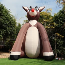 wholesale Christmas Decoration Inflatable Rudolph the Red-Nosed Reindeer Deer Balloon Xmas Ornament for outdoor display 002