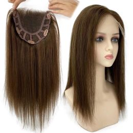 Toppers Swiss HD Lace Topper Brazilian Remy Human Hair Women Toupee Breathable Invisible Lace Overlay Half Wig 18X14CM Lace 12X10CM 14"