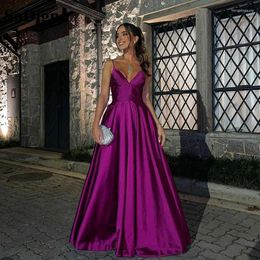 Party Dresses SoDigne Purple V Neck Prom Dress Spaghetti Straps Sleeveless Backless A Line Evening Women Formal Gowns Fashions