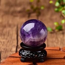 Massage Stones Rocks Natural Crystal Dream Amethyst Ball Polished Globe Massaging Ball Reiki Healing Stone Home Decoration Exquisite Collect Souvenir 240403