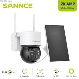 Other CCTV Cameras Annke 4MP WiFi Video Security Surveillance Camera Two Way Audio 18650 Rechargeable Battery with Solar Panel Outdoor 128G Storage Y240403