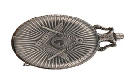 Big G masonry Masonic Pattern Pocket Watch Antique Vine Silver Grey Quartz Clock Pendant Necklace Chain Gifts9263000