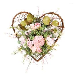 Decorative Flowers Easter Flower Wreath Artificial Spring Wreaths With Eucalyptus Chrysanthemum Garden Home Decoration