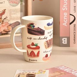 Mugs INS Style High Beauty Mug Office Coffee Cup Home Ceramic Breakfast Capacity Female Water