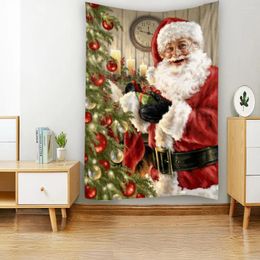 Tapestries Christmas Tapestry Cartoon Santa Claus Gifts Bedroom Background Wall Decoration Home Hanging Cloth