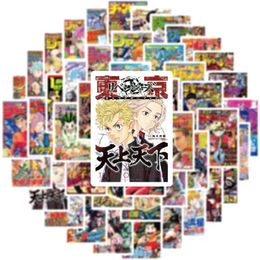 50pcs Mixed Anime Poster Stickers Pack Cute Anime Stickers Laptop Skin Waterproof Phone Case Kawaii Packaging Stationery