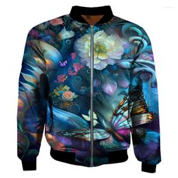 Men's Jackets Butterfly Print Zipper Hoodies Sweatshirts 3D Printed For Men Women Clothing Casual Fashion Trendy Unisex Coat Jacket