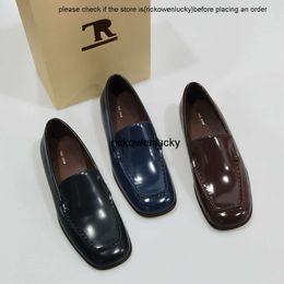 the row shoes The * Row genuine leather square toe small leather shoes Lefu shoes British style versatile flat bottomed single footed shoes minimalist high quality