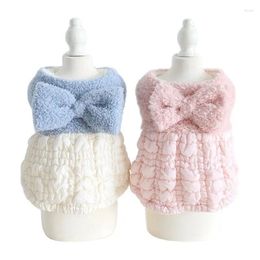 Dog Apparel Winter Coat For Dogs Fleece Warm Cotton Candy Bubble Skirt Big Bowknot Cat Clothes XS S M L XL