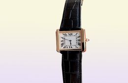 Fashion Mens Woman Watches Unisex Casual Wrist Watch 2 Size Roman Numerals Tank Design Multi Color Optional5781367