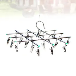 Hangers Drying Rack Space Saver Clothes Pegs Multi-functional Socks Racks Windproof Clothespin Hook Metal 20 With Swivel Hooks