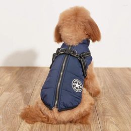 Dog Apparel Winter Warm And Thickened Pet Coat Vest Jacket Plush Reflective Strap Products