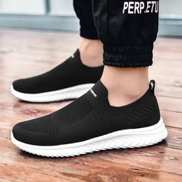 Walking Shoes Men's Mesh Sneakers Lightweight 2024 Fashion Slip On Comfortable Flats Vulcanize