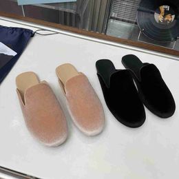 Designerrutschen Frauen Slipper Velvet Slide Summer Closed Toe Sandale Luxusschuhe Größe 35-41