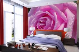 Wallpapers 3d Wall Murals Wallpaper Pink Rose Custom Home Decoration Flower