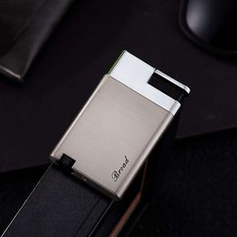 BD433 Leading High End Business Gifts Metal Brushed Windproof Direct Lighter Personalised Creative Smoking Set