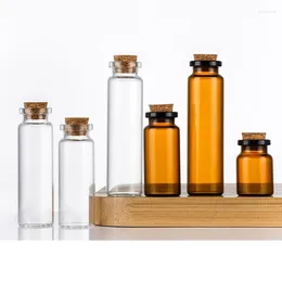 Storage Bottles 24/100PCS DIY Glass Message Vials 22mm Diameter Small Containers Jars Transparent Drift Bottle With Cork Stopper