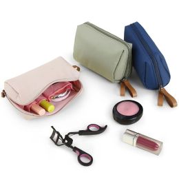 ISKYBOB Portable Handbag 2 Zipper Makeup Bag Travel Pouch Small Mini Toiletries Organiser Composite Waterproof Fabric Purse