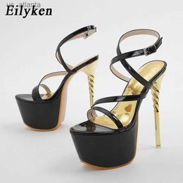 Dress Shoes Platform Narrow Band Peep Toe Women Sandals Sexy Buckle Strap Super Thin High Heel Nightclub Party H240403G1RN