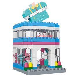 House Building Blocks Mini City Street View Clothing Store Aquarium 3D Model Architecture Bricks Children Assembly Toy Xmas Gift