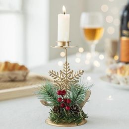 Candle Holders Wrought Iron Candlestick Christmas Ornaments Decor Snowflakes And Tree Design Suitable For Evening Parties Po Props