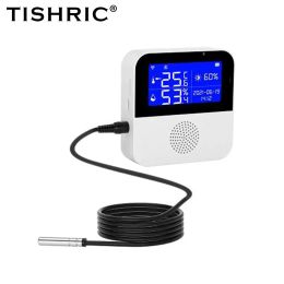 TISHRIC Wifi Temperature Humidity Sensor Safety Home Indoor Outdoor Tuya Temperature Sensor Smart Life Support Alexa Google Home