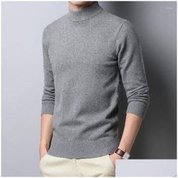 Mens Sweaters Half Turtleneck Cashmere Plover Men Sweater Clothes For 2024 Autumn Winter Sueter Hombre Robe Pl Homme Hiver Drop Delive Dhcb5