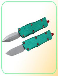Whole Bounty Hunter AUTO Knife Tanto Blade Green Aluminium Handle Tactical Mini Pocket Folding Camping Hunting Knives1015230