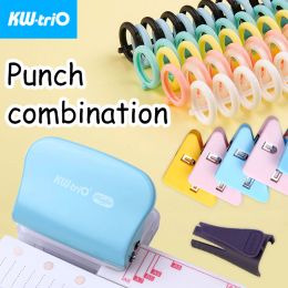 Brushes Kwtrio Diy Round Hole Punch Set 3hole/6hole Punch Colourful Triangular Book Clips 30 Rings Binder and Opener School Supplies