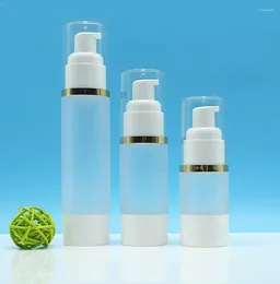 Storage Bottles 30ML Frosted Plastic Airless Bottle Gold Line Lotion/emulsion/serum/liquid Foundation/whitening Essence Cosmetic Packing