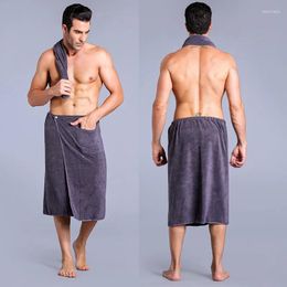 Towel 2024 Button Bath Men's Wearable Absorbent And Quick Drying Bathrobe Adult Beach Towels