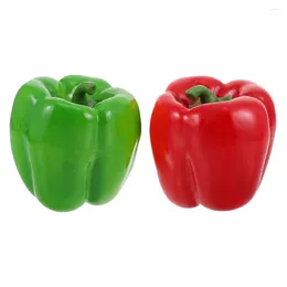Party Decoration 2 Pcs Simulated Vegetable Model Bell Pepper False Simulation Peppers Chili Imitation Models Foam Child