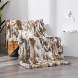 Blankets CX-D-11 130X160 Natural Colour Home Decoration Genuine Fur Carpet Blanket