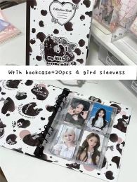 Notebooks SKYSONIC Black Cat A5 Ring Collect Book Full Set With 20pcs Sleeves,Bookcase Photo Album Postcards Hard Binder Kpop Organiser