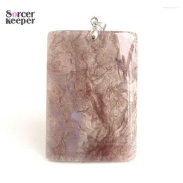 Pendant Necklaces Fashion Jewellery Natural Dendritic Moss Agate Stone Square Necklace Timeless Gift For Girl Friend BM462