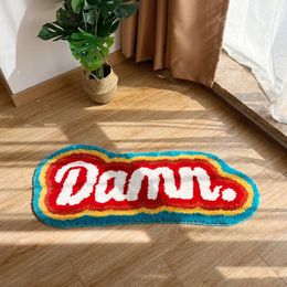 LAKEA Letter Element Rug 100 Handmade Rainbow Fluffy Tufted Rug Nordic Entrance Rug Area Rugs Funny Bathroom Bedroom Floor Mats 240327