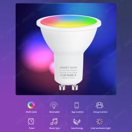 Tuya GU10 Lamp APP Control Smart Bulb WIFI Bluetooth RGB 220V LED Light Bulbs 5W Dimmable Smart Life For Room Home Group