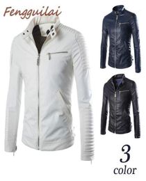 Men039s Jackets Brand White Black PU Leather Jacket Men 2021 Winter Motorcycle Design Mens Slim Fit Biker Stylish Homme Veste C8054604