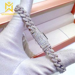 8mm VVS Moissanite Bubble Cuban Chain Halsband för män Kvinnor Sier Iced Out Halsband Pass Diamonds Tester med GRA