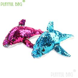 37cm little dolphin doll Sequin plush toy small pendant grab imitation Doll Christmas childrens gift TD11 240325