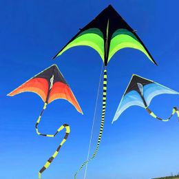 New 1.1M 1.4M Plaid Cloth Kites Flying Toys For Children Kites Handle Line Kids Outdoor Sports Kites Plaid Professional Kites
