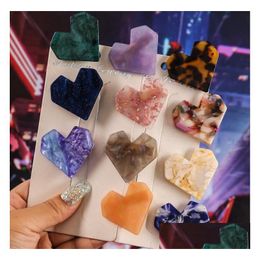 Hair Clips & Barrettes Fashion Acrylic Heart Shape For Women Girl Hairpins Shiny Lovely Shell Hairgrip Hairs Accessories Drop Deliver Dhrbv