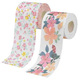2 рулоны с печатной бумагой Стандартные туалетные коммерческие полотенца разноцветные салфетки ткань