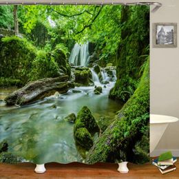 Shower Curtains Natural Scenery Forest Tree Bathroom 3d Printed Home Decor With Hooks180x240cm Bath