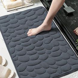 Bath Mats Home Cobblestone Embossed Door Carpet Mat Bathroom Non-slip Floor