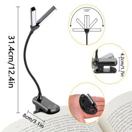 Led Lights Book Light Usb Rechargeable Lamp Clip Reading Light Adjustable Flexible Bedside Desk Lamp Led Lighting