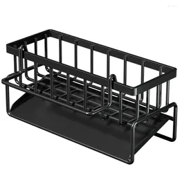 Kitchen Storage Assesorie Drain Sponge Shelf Rack Shelves For Bathroom Organizer Dishcloth Carbon Steel Supply Scrunchies Black