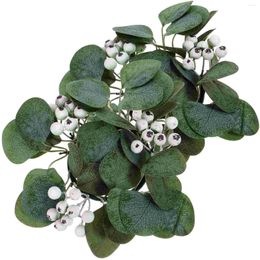 Decorative Flowers Green Leaves Farmhouse Wreaths Candlestick Garland Faux Artificial Eucalyptus Rings